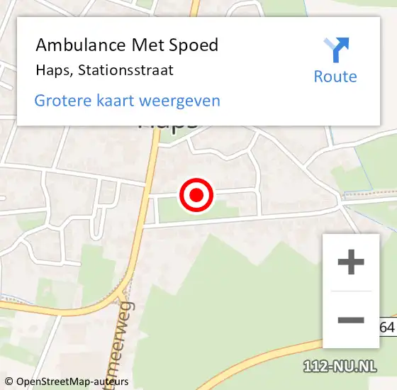 Locatie op kaart van de 112 melding: Ambulance Met Spoed Naar Haps, Stationsstraat op 10 maart 2017 13:13