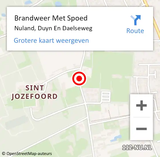 Locatie op kaart van de 112 melding: Brandweer Met Spoed Naar Nuland, Duyn En Daelseweg op 10 maart 2017 14:24