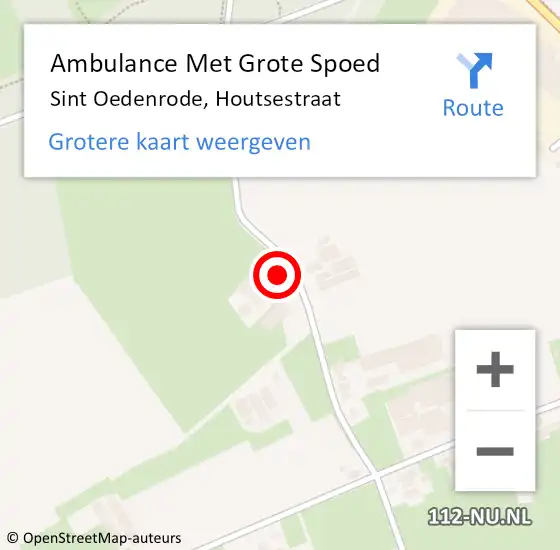 Locatie op kaart van de 112 melding: Ambulance Met Grote Spoed Naar Sint Oedenrode, Houtsestraat op 10 maart 2017 15:14