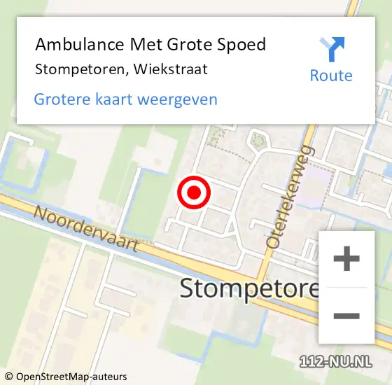 Locatie op kaart van de 112 melding: Ambulance Met Grote Spoed Naar Stompetoren, Wiekstraat op 10 maart 2017 15:32