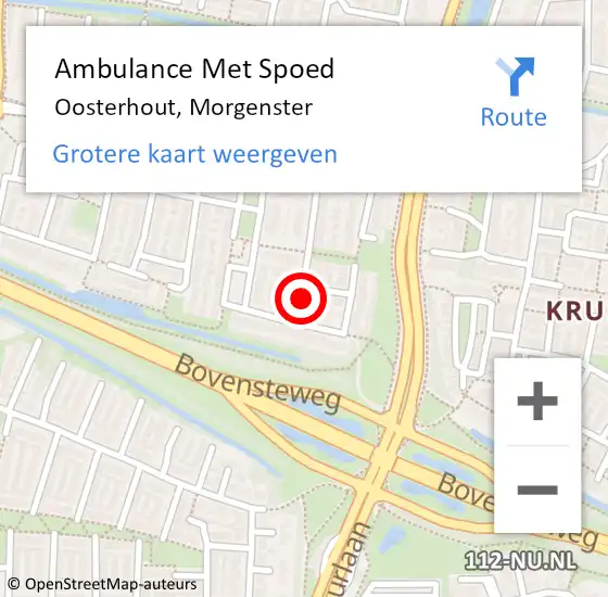 Locatie op kaart van de 112 melding: Ambulance Met Spoed Naar Oosterhout, Morgenster op 10 maart 2017 18:08