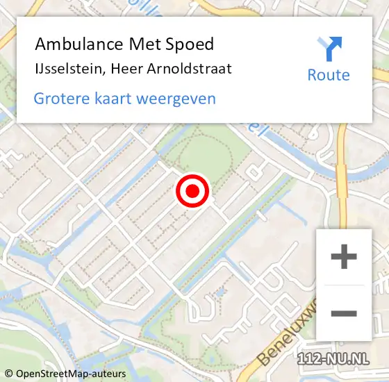 Locatie op kaart van de 112 melding: Ambulance Met Spoed Naar IJsselstein, Heer Arnoldstraat op 10 maart 2017 18:34