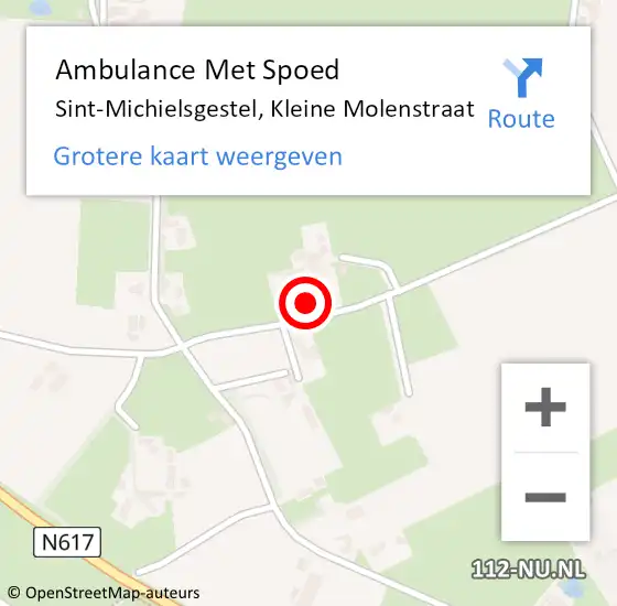 Locatie op kaart van de 112 melding: Ambulance Met Spoed Naar Sint-Michielsgestel, Kleine Molenstraat op 10 maart 2017 19:27