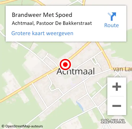 Locatie op kaart van de 112 melding: Brandweer Met Spoed Naar Achtmaal, Pastoor De Bakkerstraat op 10 maart 2017 20:07