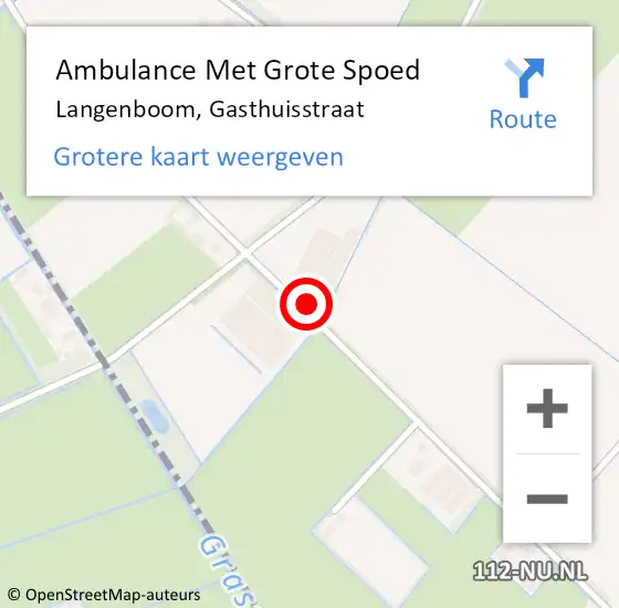 Locatie op kaart van de 112 melding: Ambulance Met Grote Spoed Naar Langenboom, Gasthuisstraat op 10 maart 2017 22:58