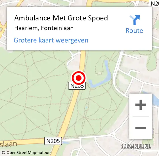 Locatie op kaart van de 112 melding: Ambulance Met Grote Spoed Naar Haarlem, Fonteinlaan op 11 maart 2017 00:37