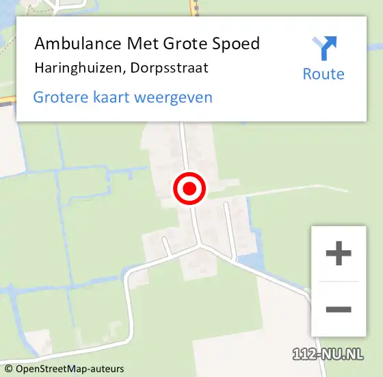 Locatie op kaart van de 112 melding: Ambulance Met Grote Spoed Naar Haringhuizen, Dorpsstraat op 11 maart 2017 06:54