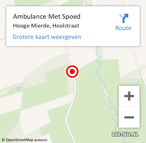 Locatie op kaart van de 112 melding: Ambulance Met Spoed Naar Hooge Mierde, Hoolstraat op 11 maart 2017 10:02