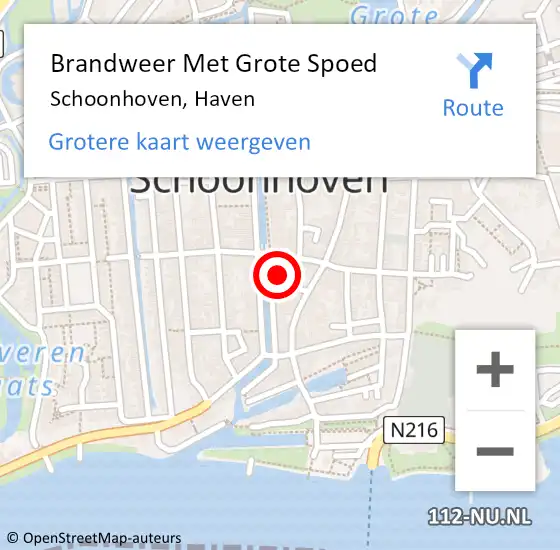 Locatie op kaart van de 112 melding: Brandweer Met Grote Spoed Naar Schoonhoven, Haven op 11 maart 2017 13:05