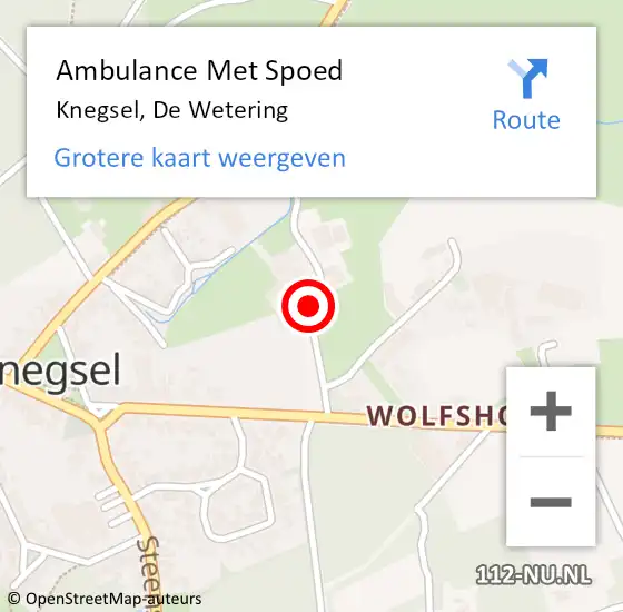 Locatie op kaart van de 112 melding: Ambulance Met Spoed Naar Knegsel, De Wetering op 11 maart 2017 13:24