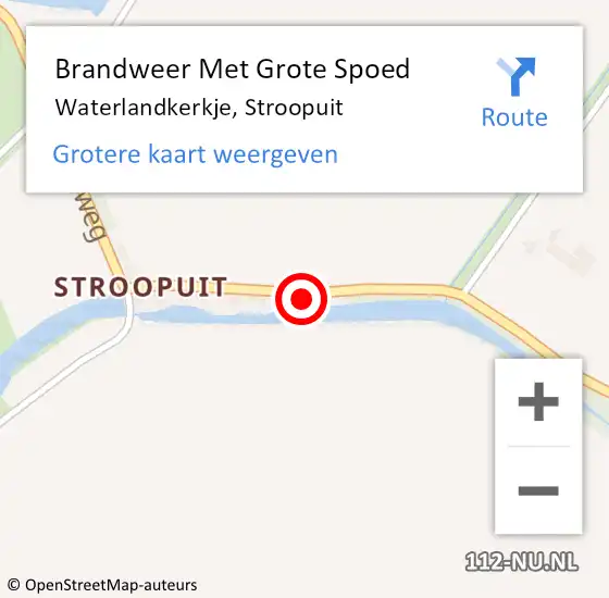 Locatie op kaart van de 112 melding: Brandweer Met Grote Spoed Naar Waterlandkerkje, Stroopuit op 11 maart 2017 13:35