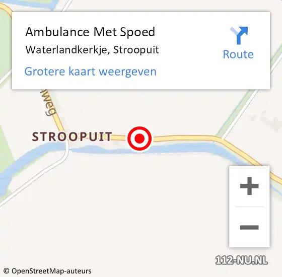 Locatie op kaart van de 112 melding: Ambulance Met Spoed Naar Waterlandkerkje, Stroopuit op 11 maart 2017 13:40