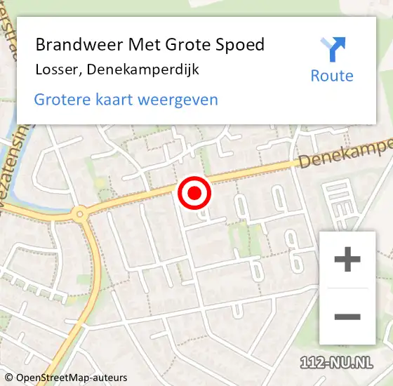 Locatie op kaart van de 112 melding: Brandweer Met Grote Spoed Naar Losser, Denekamperdijk op 11 maart 2017 13:48