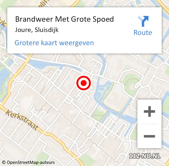 Locatie op kaart van de 112 melding: Brandweer Met Grote Spoed Naar Joure, Sluisdijk op 11 maart 2017 15:27