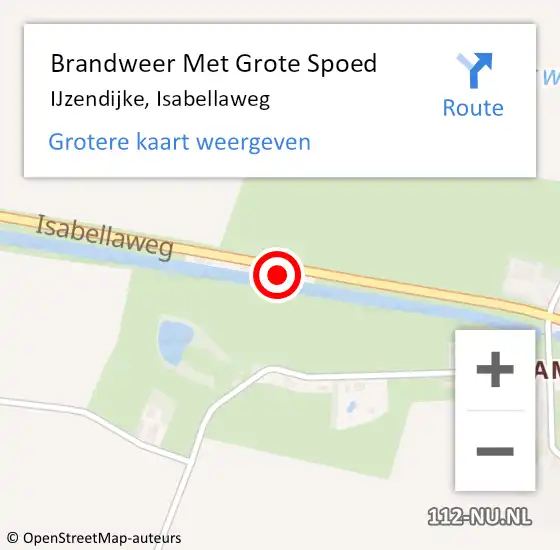 Locatie op kaart van de 112 melding: Brandweer Met Grote Spoed Naar IJzendijke, Isabellaweg op 11 maart 2017 15:33