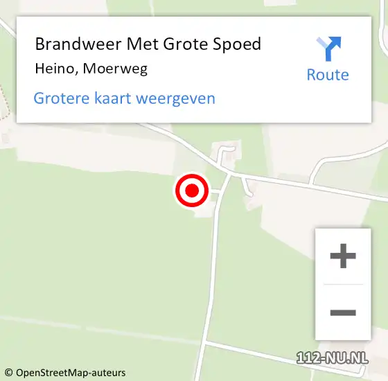 Locatie op kaart van de 112 melding: Brandweer Met Grote Spoed Naar Heino, Moerweg op 11 maart 2017 17:22