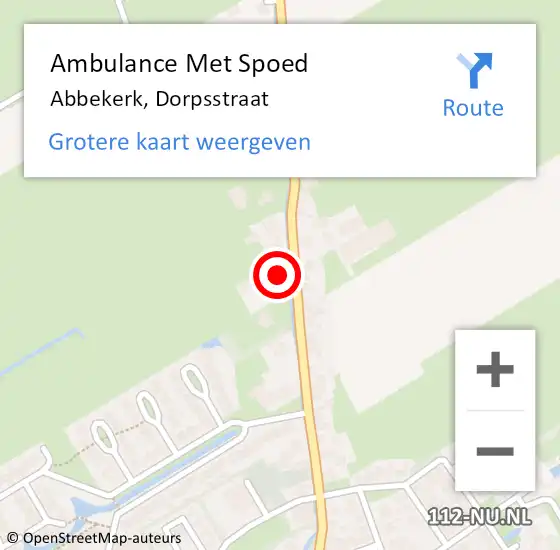 Locatie op kaart van de 112 melding: Ambulance Met Spoed Naar Abbekerk, Dorpsstraat op 11 maart 2017 17:48