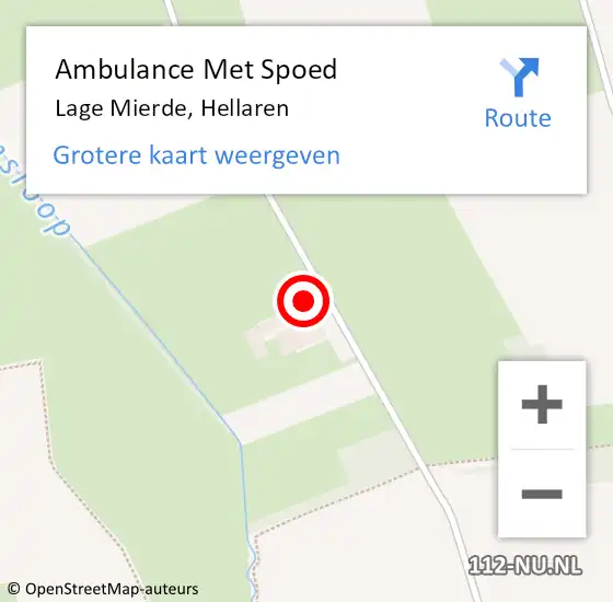 Locatie op kaart van de 112 melding: Ambulance Met Spoed Naar Lage Mierde, Hellaren op 11 maart 2017 19:27