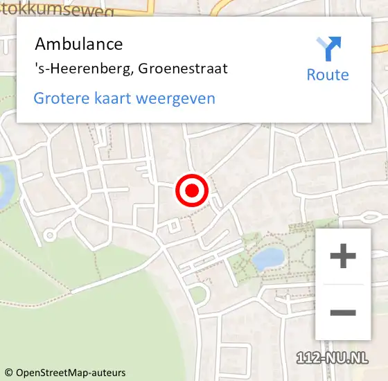 Locatie op kaart van de 112 melding: Ambulance 's-Heerenberg, Groenestraat op 11 maart 2017 19:52