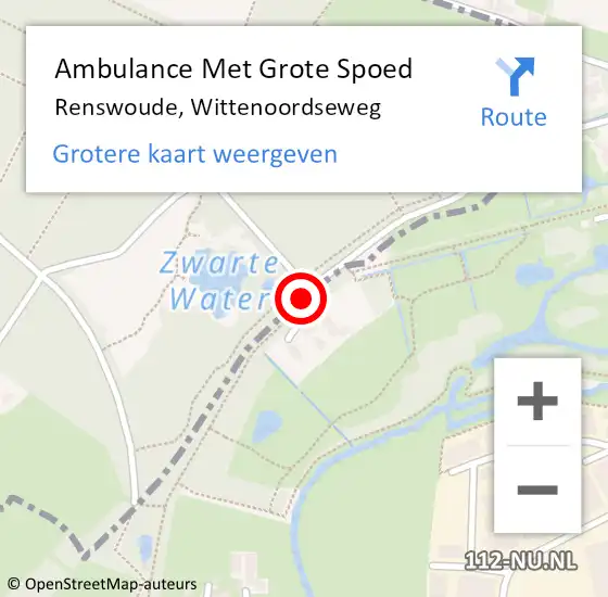 Locatie op kaart van de 112 melding: Ambulance Met Grote Spoed Naar Renswoude, Wittenoordseweg op 11 maart 2017 19:53