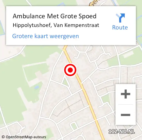 Locatie op kaart van de 112 melding: Ambulance Met Grote Spoed Naar Hippolytushoef, Van Kempenstraat op 11 maart 2017 21:04