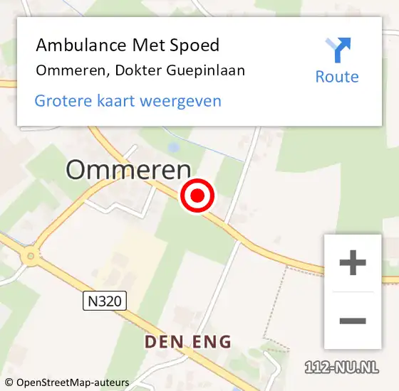 Locatie op kaart van de 112 melding: Ambulance Met Spoed Naar Ommeren, Dokter Guepinlaan op 11 maart 2017 21:34