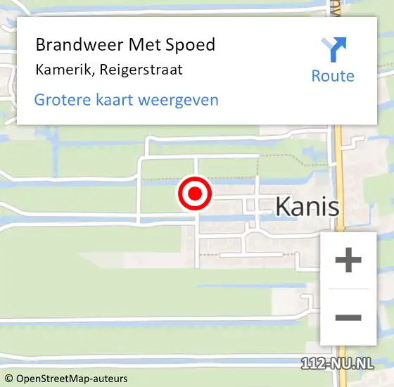 Locatie op kaart van de 112 melding: Brandweer Met Spoed Naar Kamerik, Reigerstraat op 11 maart 2017 22:01