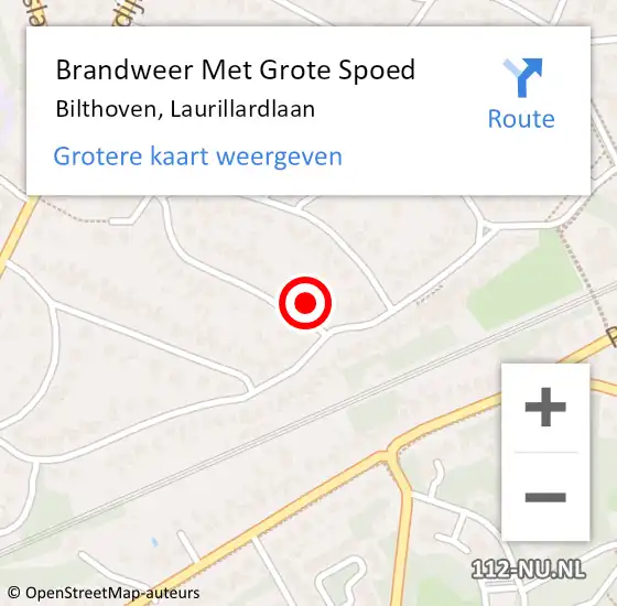 Locatie op kaart van de 112 melding: Brandweer Met Grote Spoed Naar Bilthoven, Laurillardlaan op 11 maart 2017 22:04