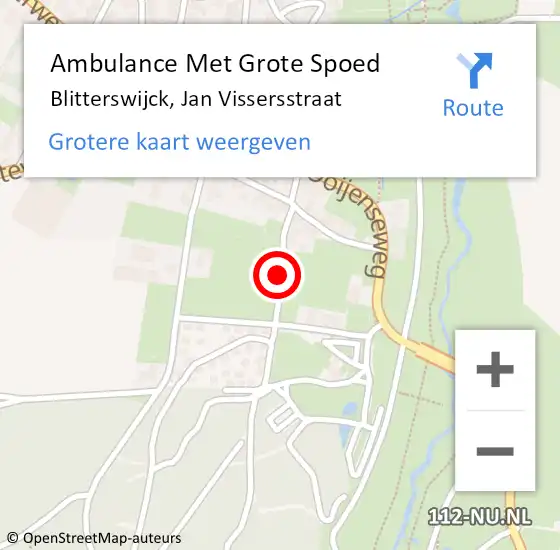 Locatie op kaart van de 112 melding: Ambulance Met Grote Spoed Naar Blitterswijck, Jan Vissersstraat op 11 maart 2017 22:39