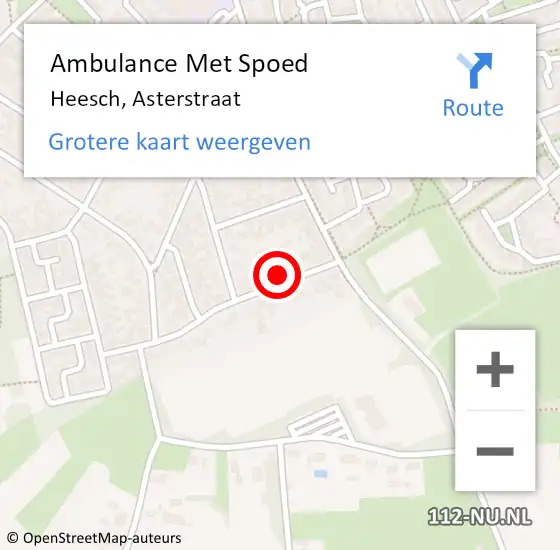 Locatie op kaart van de 112 melding: Ambulance Met Spoed Naar Heesch, Asterstraat op 11 maart 2017 23:59