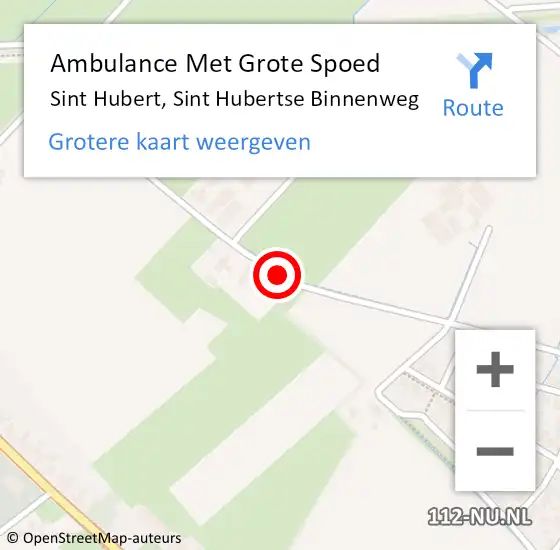 Locatie op kaart van de 112 melding: Ambulance Met Grote Spoed Naar Sint Hubert, Sint Hubertse Binnenweg op 12 maart 2017 00:01