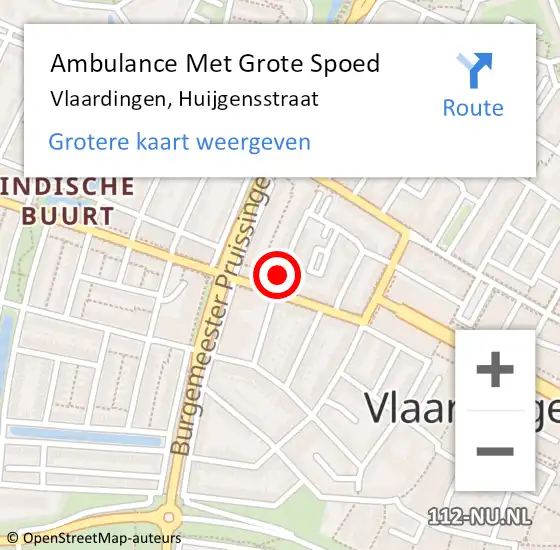 Locatie op kaart van de 112 melding: Ambulance Met Grote Spoed Naar Vlaardingen, Huijgensstraat op 12 maart 2017 00:14
