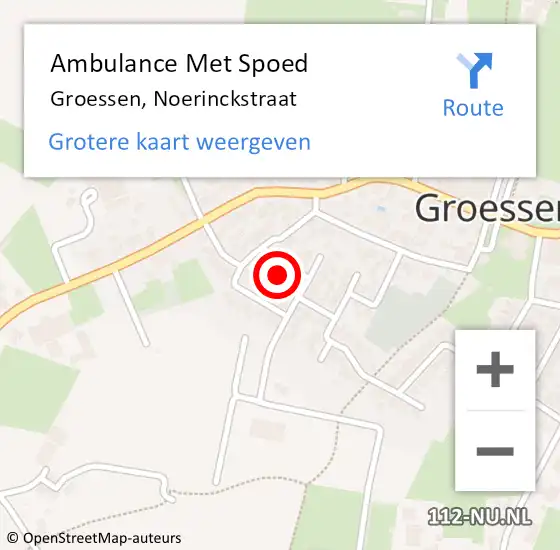 Locatie op kaart van de 112 melding: Ambulance Met Spoed Naar Groessen, Noerinckstraat op 12 maart 2017 00:44
