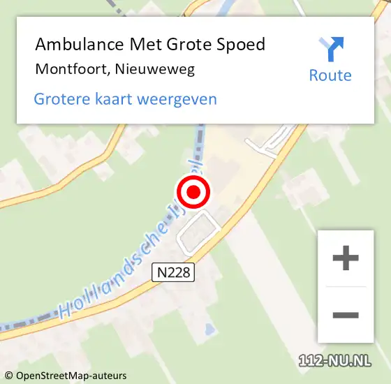 Locatie op kaart van de 112 melding: Ambulance Met Grote Spoed Naar Montfoort, Nieuweweg op 12 maart 2017 01:03