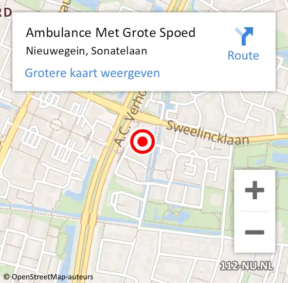 Locatie op kaart van de 112 melding: Ambulance Met Grote Spoed Naar Nieuwegein, Sonatelaan op 12 maart 2017 01:33