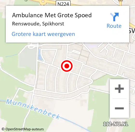 Locatie op kaart van de 112 melding: Ambulance Met Grote Spoed Naar Renswoude, Spikhorst op 12 maart 2017 01:40