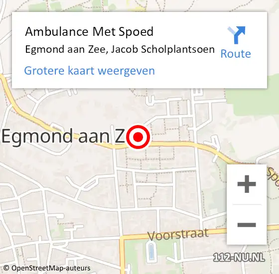 Locatie op kaart van de 112 melding: Ambulance Met Spoed Naar Egmond aan Zee, Jacob Scholplantsoen op 12 maart 2017 07:43