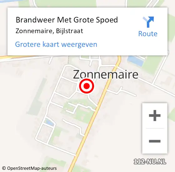 Locatie op kaart van de 112 melding: Brandweer Met Grote Spoed Naar Zonnemaire, Bijlstraat op 12 maart 2017 08:19