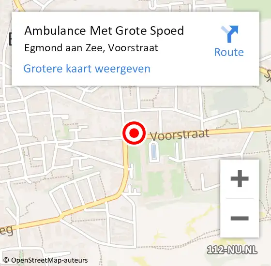 Locatie op kaart van de 112 melding: Ambulance Met Grote Spoed Naar Egmond aan Zee, Voorstraat op 12 maart 2017 08:45