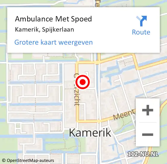 Locatie op kaart van de 112 melding: Ambulance Met Spoed Naar Kamerik, Spijkerlaan op 12 maart 2017 09:26