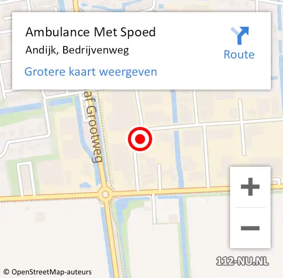 Locatie op kaart van de 112 melding: Ambulance Met Spoed Naar Andijk, Bedrijvenweg op 12 maart 2017 13:30