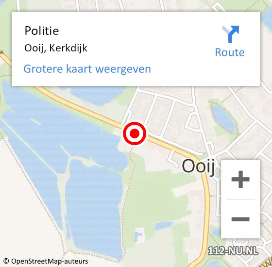 Locatie op kaart van de 112 melding: Politie Ooij, Kerkdijk op 12 maart 2017 14:06