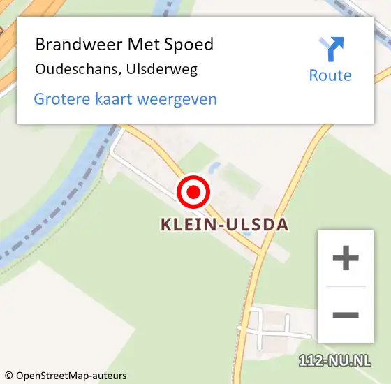 Locatie op kaart van de 112 melding: Brandweer Met Spoed Naar Oudeschans, Ulsderweg op 12 maart 2017 16:07