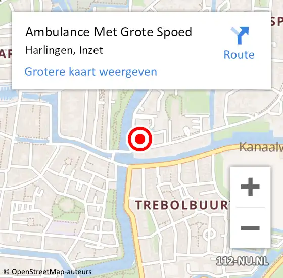 Locatie op kaart van de 112 melding: Ambulance Met Grote Spoed Naar Harlingen, Inzet op 13 januari 2014 18:34