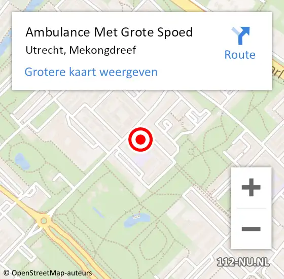 Locatie op kaart van de 112 melding: Ambulance Met Grote Spoed Naar Utrecht, Mekongdreef op 12 maart 2017 17:44