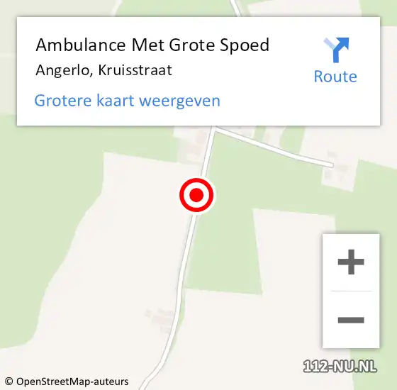 Locatie op kaart van de 112 melding: Ambulance Met Grote Spoed Naar Angerlo, Kruisstraat op 12 maart 2017 18:17