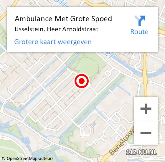 Locatie op kaart van de 112 melding: Ambulance Met Grote Spoed Naar IJsselstein, Heer Arnoldstraat op 12 maart 2017 18:50