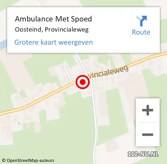 Locatie op kaart van de 112 melding: Ambulance Met Spoed Naar Oosteind, Provincialeweg op 12 maart 2017 18:51