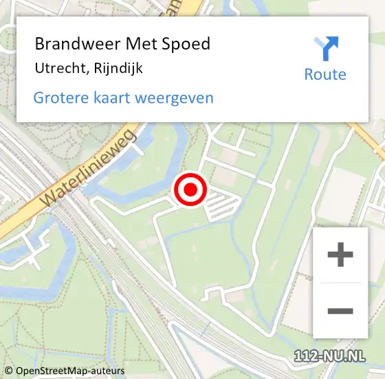 Locatie op kaart van de 112 melding: Brandweer Met Spoed Naar Utrecht, Rijndijk op 12 maart 2017 20:25