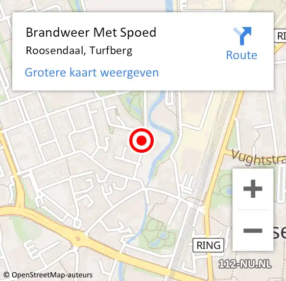 Locatie op kaart van de 112 melding: Brandweer Met Spoed Naar Roosendaal, Turfberg op 12 maart 2017 21:08